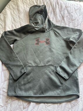 Under Armour Gray Hoodie with Pink Out logo